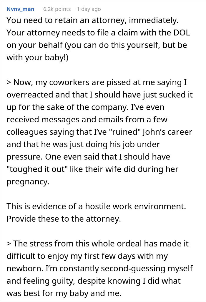 Woman Reports Boss To HR After He Forces Her To Go To Meeting During Labor, Coworkers Hate Her Woman Reports Boss To HR After He Forces Her To Go To Meeting During Labor, Coworkers Hate Her