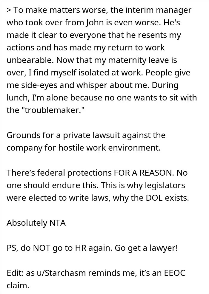 Woman Reports Boss To HR After He Forces Her To Go To Meeting During Labor, Coworkers Hate Her Woman Reports Boss To HR After He Forces Her To Go To Meeting During Labor, Coworkers Hate Her