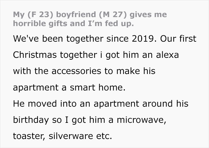 “Next-Level Douchery”: An Awful Birthday Gift From Boyfriend Ruins A 4-Year Relationship “Next-Level Douchery”: An Awful Birthday Gift From Boyfriend Ruins A 4-Year Relationship