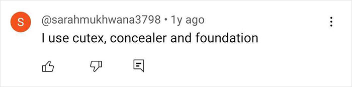 Comment discussing makeup using cutex, concealer, and foundation from a makeup artist. Comment discussing makeup using cutex, concealer, and foundation from a makeup artist.
