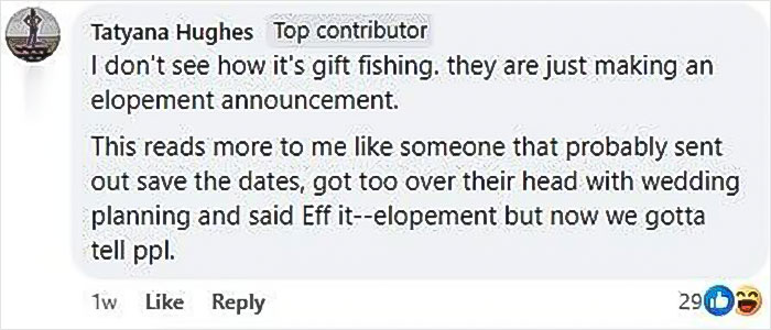 “Enjoy My Gift, Which Will Be Sent In Spirit”: Couple’s Wedding Invite Blasted As “Entitled” “Enjoy My Gift, Which Will Be Sent In Spirit”: Couple’s Wedding Invite Blasted As “Entitled”