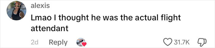 Woman Baffled To See Flight Attendant Is Her Boyfriend After He Got Up To Use The Restroom Woman Baffled To See Flight Attendant Is Her Boyfriend After He Got Up To Use The Restroom