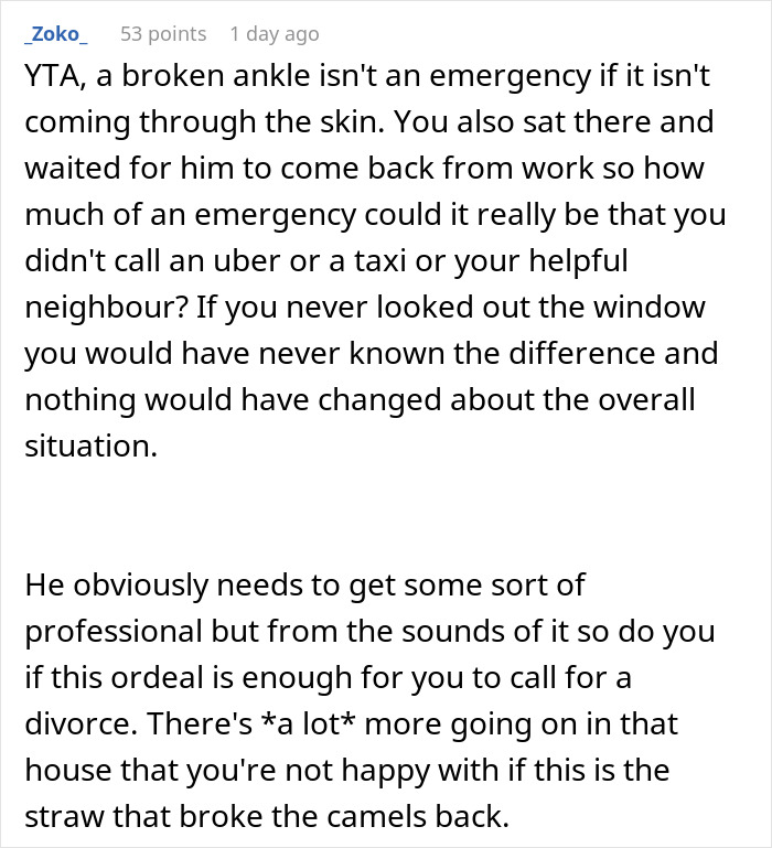 "AITA For Divorcing My Husband Because He Spent 10 Minutes In The Car During A Family Emergency?" "AITA For Divorcing My Husband Because He Spent 10 Minutes In The Car During A Family Emergency?"