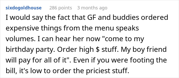Man Dumps GF After She Expects Him To Foot $1,100 Bill Since He’s “The Man,” Starts To Regret It Man Dumps GF After She Expects Him To Foot $1,100 Bill Since He’s “The Man,” Starts To Regret It