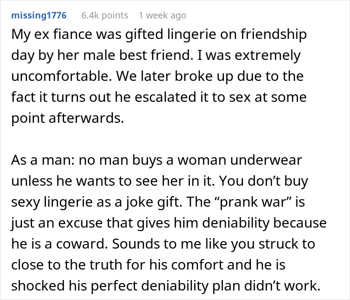 Woman Is Told She’s “Overreacting And Conservative” After Her Reaction To Lingerie Prank Woman Is Told She’s “Overreacting And Conservative” After Her Reaction To Lingerie Prank