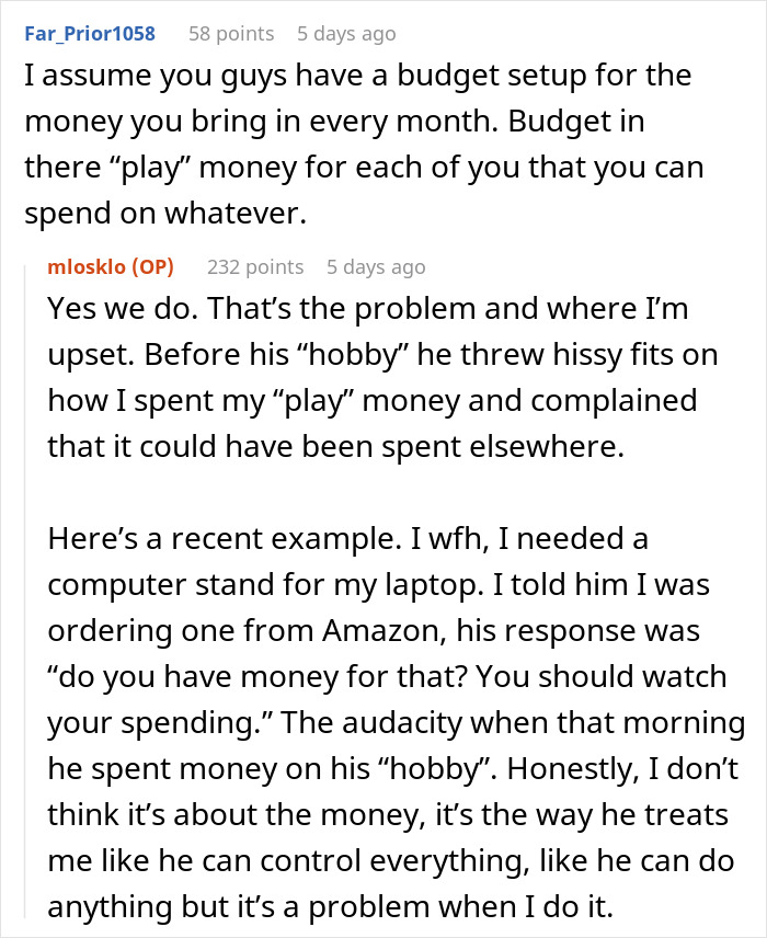 “I Don’t Understand How Stressed He Gets”: Wife Calls Husband Out On His Expensive Hobby “I Don’t Understand How Stressed He Gets”: Wife Calls Husband Out On His Expensive Hobby