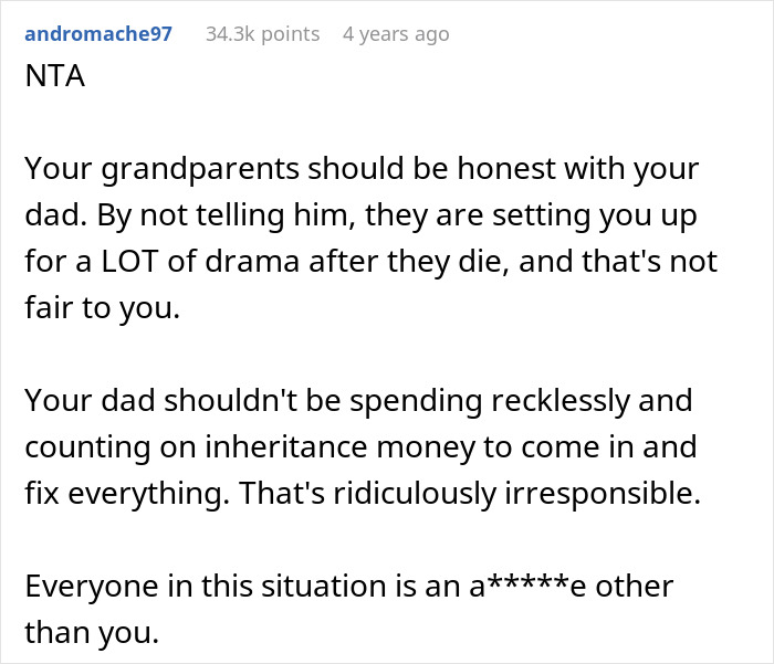 Guy Expects To Get Parents' Fortune, His Child Is In Two Minds To Tell Him He Won't Get Anything Guy Expects To Get Parents' Fortune, His Child Is In Two Minds To Tell Him He Won't Get Anything