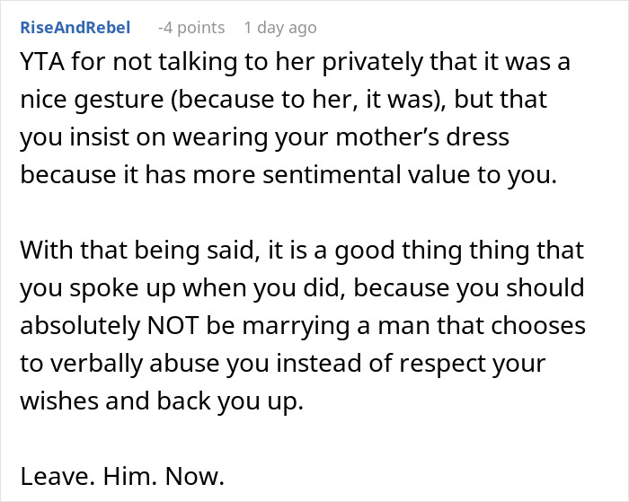 Man Defends Sister After Fiancée Refuses To Wear Her Wedding Dress, Ends Up Single Man Defends Sister After Fiancée Refuses To Wear Her Wedding Dress, Ends Up Single