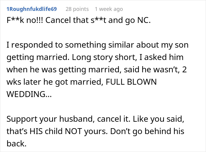 Mom-To-Be Doesn't See A Big Deal In Not Inviting Dad To Wedding, Stepmom Cancels Baby Shower Mom-To-Be Doesn't See A Big Deal In Not Inviting Dad To Wedding, Stepmom Cancels Baby Shower