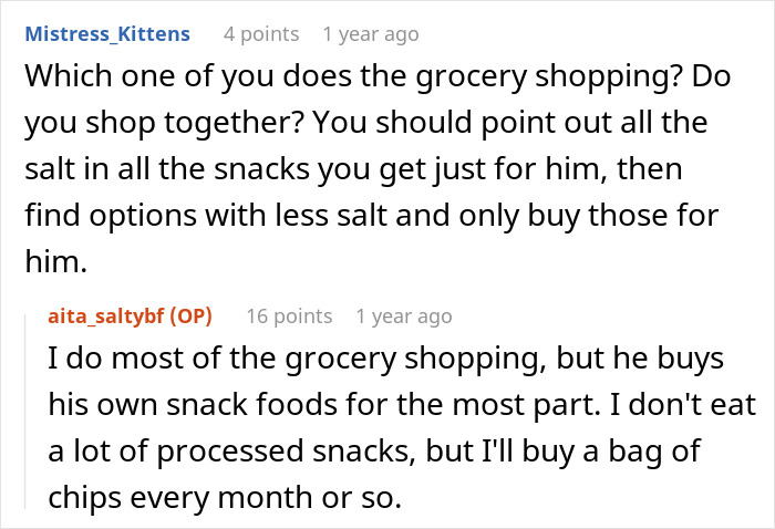 Woman Refuses To Cut Salt From Meals Completely Because Of BF’s Blood Pressure, He Turns “Salty” Woman Refuses To Cut Salt From Meals Completely Because Of BF’s Blood Pressure, He Turns “Salty”