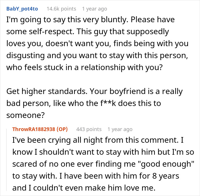 Woman Overhears Boyfriend Of 8 Years Saying She ‘Disgusts’ Him On His Birthday, Shatters Her Heart Woman Overhears Boyfriend Of 8 Years Saying She ‘Disgusts’ Him On His Birthday, Shatters Her Heart