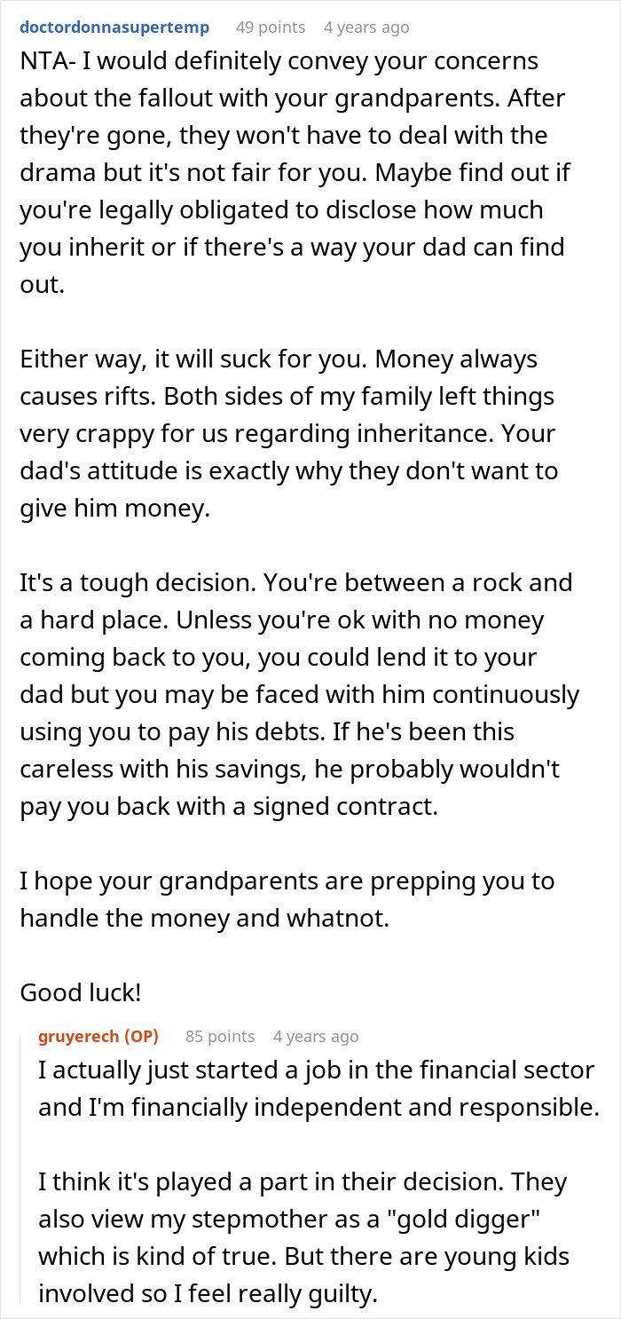 Guy Expects To Get Parents' Fortune, His Child Is In Two Minds To Tell Him He Won't Get Anything Guy Expects To Get Parents' Fortune, His Child Is In Two Minds To Tell Him He Won't Get Anything
