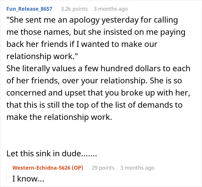 Man Dumps GF After She Expects Him To Foot $1,100 Bill Since He’s “The Man,” Starts To Regret It Man Dumps GF After She Expects Him To Foot $1,100 Bill Since He’s “The Man,” Starts To Regret It