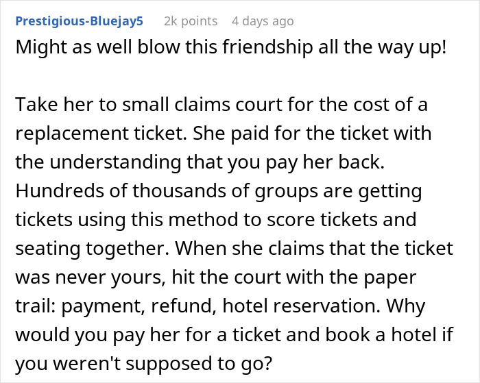 Woman Finds Out Friend Gave Her Ticket Concert Away, Kicks Her Out From Brunch and Upcoming Party Woman Finds Out Friend Gave Her Ticket Concert Away, Kicks Her Out From Brunch and Upcoming Party