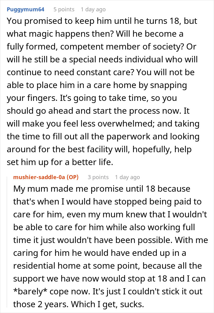 30YO Simply Can't Take Care Of Disabled Foster Brother Of 7 Years, Ready To Send Him Away 30YO Simply Can't Take Care Of Disabled Foster Brother Of 7 Years, Ready To Send Him Away