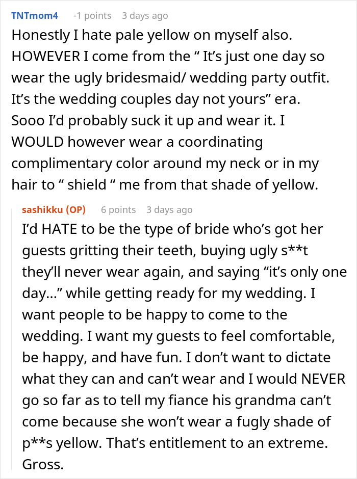 “Don’t Like Yellow, Sorry”: Grandma Pushes Bridezilla Past Her Limit By Refusing Dress Code “Don’t Like Yellow, Sorry”: Grandma Pushes Bridezilla Past Her Limit By Refusing Dress Code
