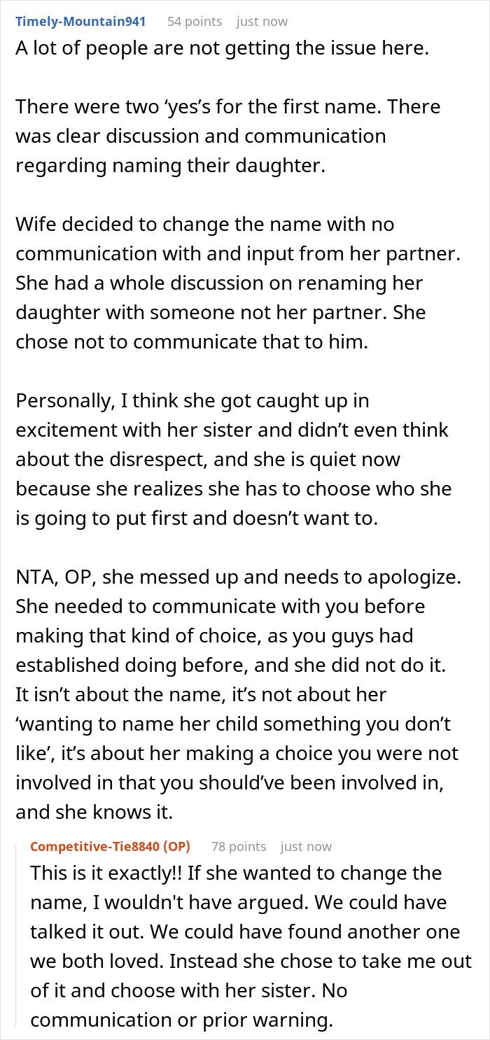 Man Sparks Family Feud By Rejecting SIL's Timeless Baby Name Idea For His Own Daughter Man Sparks Family Feud By Rejecting SIL's Timeless Baby Name Idea For His Own Daughter
