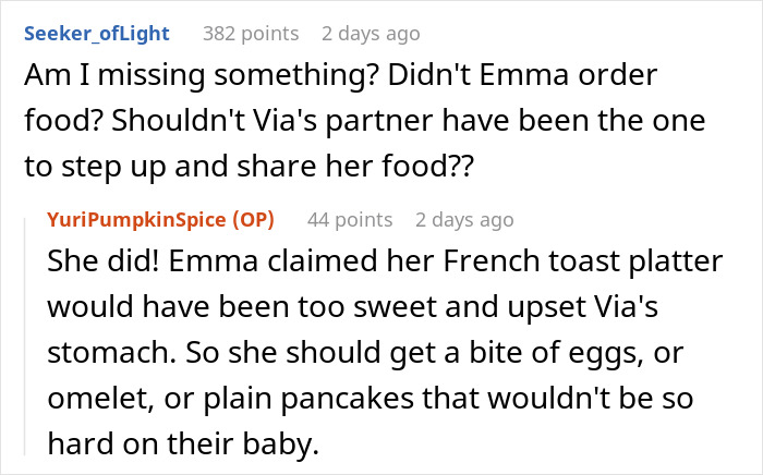 Man Called Selfish And Heartless For Not Sharing Half Of His Food With A Pregnant Woman Man Called Selfish And Heartless For Not Sharing Half Of His Food With A Pregnant Woman