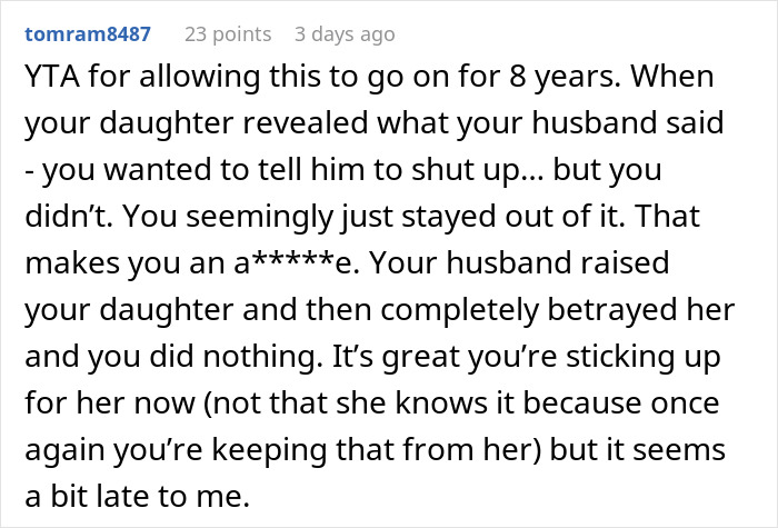 Woman Catches Stepfather Saying She’s Not His “Real” Child, Makes Him Regret It Years Later Woman Catches Stepfather Saying She’s Not His “Real” Child, Makes Him Regret It Years Later