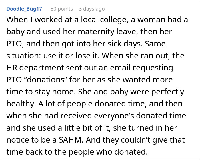 “It Finally Happened”: Woman Is Furious After Boss Expects Her To “Donate” PTO To A Coworker “It Finally Happened”: Woman Is Furious After Boss Expects Her To “Donate” PTO To A Coworker