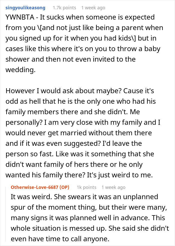 Mom-To-Be Doesn't See A Big Deal In Not Inviting Dad To Wedding, Stepmom Cancels Baby Shower Mom-To-Be Doesn't See A Big Deal In Not Inviting Dad To Wedding, Stepmom Cancels Baby Shower