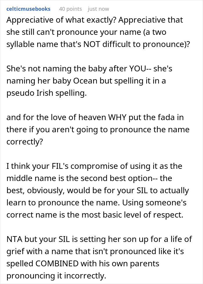 Woman Feels BIL Is Ungrateful When She Wants To Name Baby After Him, He Asks Her To Say It Right Woman Feels BIL Is Ungrateful When She Wants To Name Baby After Him, He Asks Her To Say It Right