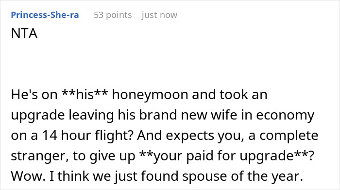 Premium Seat Passenger Asks For $1000 To Swap Seats With Honeymooner’s Wife In Economy Premium Seat Passenger Asks For $1000 To Swap Seats With Honeymooner’s Wife In Economy