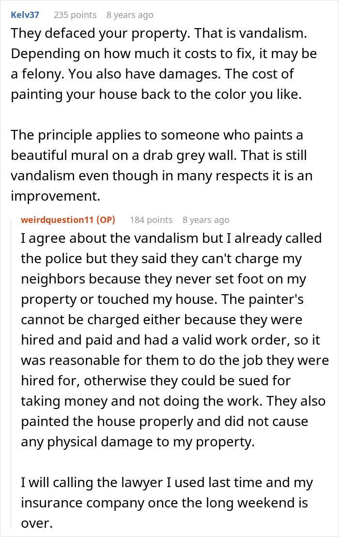 “Called The Police On Me”: Woman Shocked After Neighbors Paint Her House While She’s Away “Called The Police On Me”: Woman Shocked After Neighbors Paint Her House While She’s Away