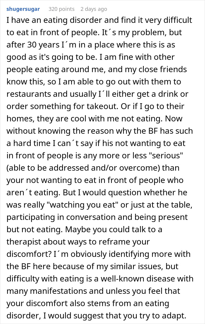 “AITA If I Asked My Daughter’s Deipnophobic Boyfriend Not To Come Over When We Are Eating?” “AITA If I Asked My Daughter’s Deipnophobic Boyfriend Not To Come Over When We Are Eating?”