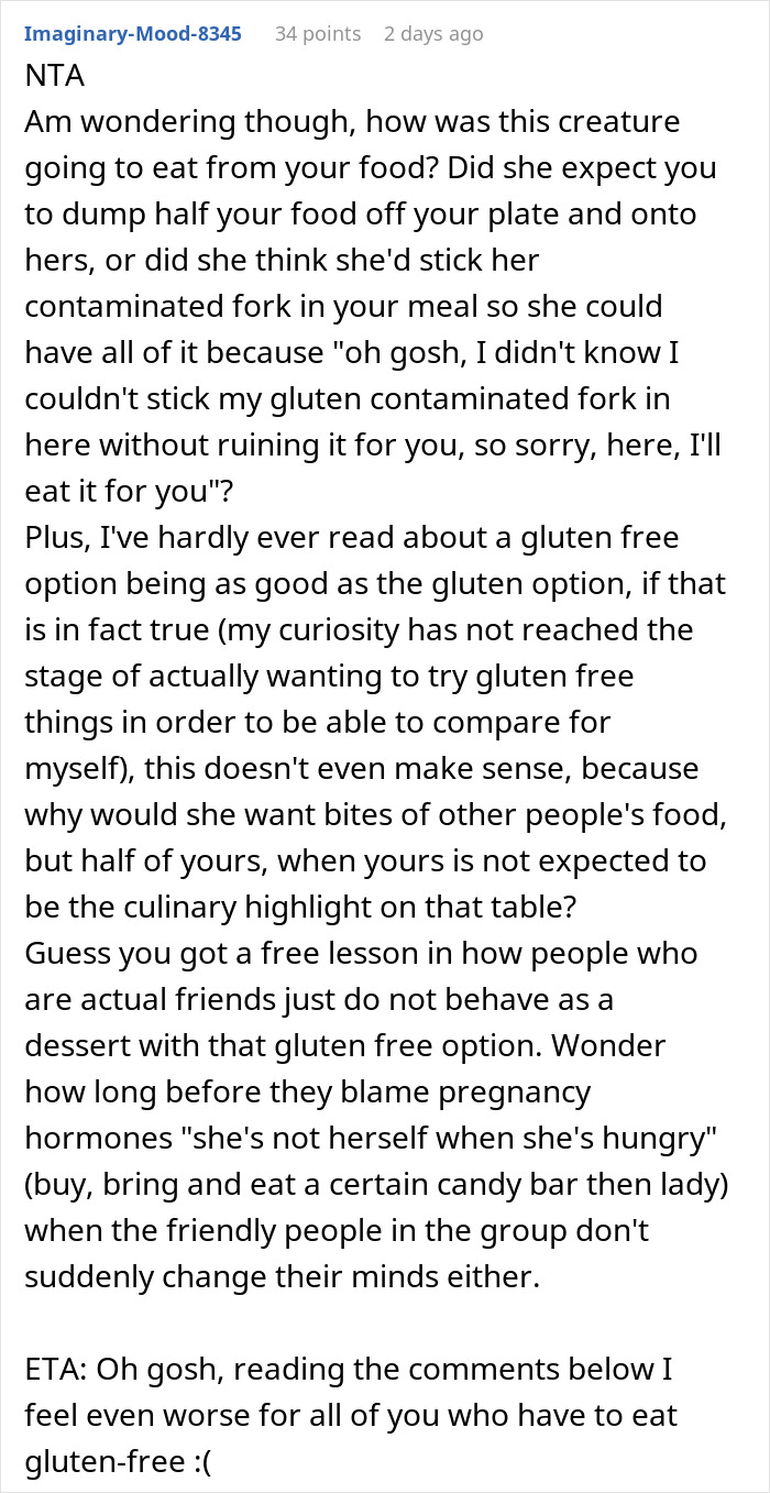 Man Called Selfish And Heartless For Not Sharing Half Of His Food With A Pregnant Woman Man Called Selfish And Heartless For Not Sharing Half Of His Food With A Pregnant Woman