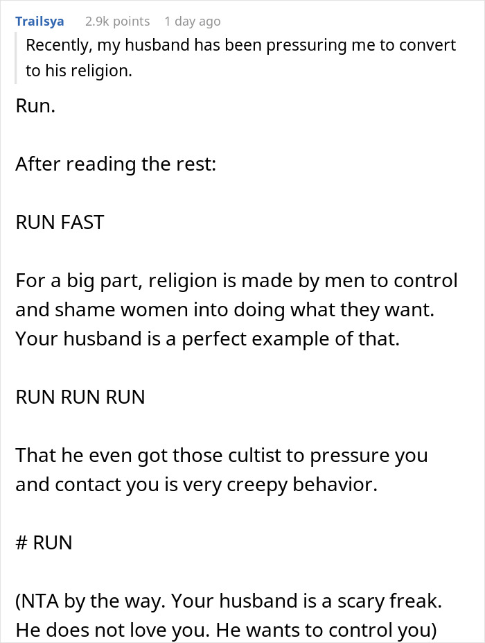 Woman Agrees To Convert If Husband Agrees To Actually Be A Good Christian, Triggers Him Woman Agrees To Convert If Husband Agrees To Actually Be A Good Christian, Triggers Him