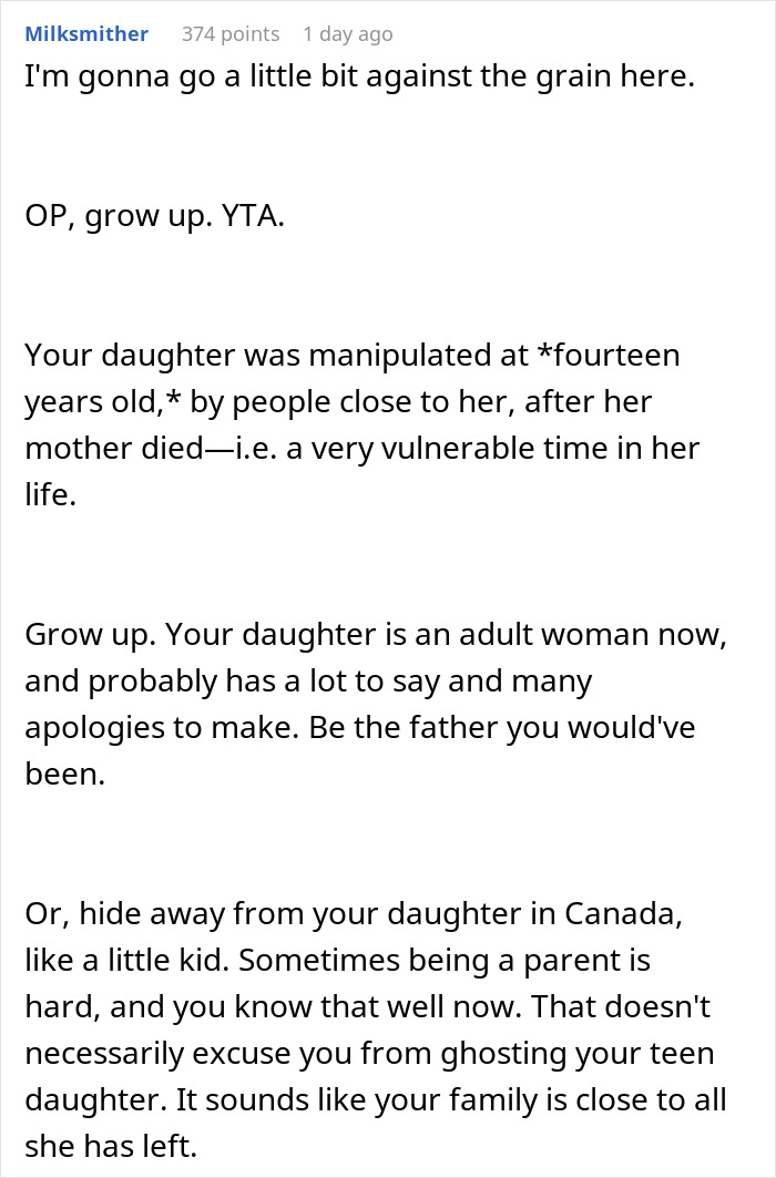 Estranged Woman Finally Sees The Truth And Wants Dad Back In Her Life, He Doesn't Want To Reconnect Estranged Woman Finally Sees The Truth And Wants Dad Back In Her Life, He Doesn't Want To Reconnect