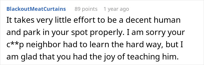 Person Gets Revenge On Neighbor, Makes Sure They Never Park Outside The Lines Again Person Gets Revenge On Neighbor, Makes Sure They Never Park Outside The Lines Again