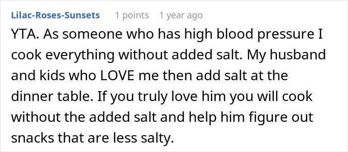 Woman Refuses To Cut Salt From Meals Completely Because Of BF’s Blood Pressure, He Turns “Salty” Woman Refuses To Cut Salt From Meals Completely Because Of BF’s Blood Pressure, He Turns “Salty”