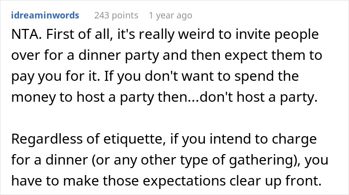 Unexpected Dinner Party Charge Leaves Guests Outraged: “I Didn’t Do This For Free” Unexpected Dinner Party Charge Leaves Guests Outraged: “I Didn’t Do This For Free”