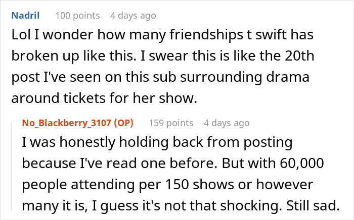 Woman Finds Out Friend Gave Her Ticket Concert Away, Kicks Her Out From Brunch and Upcoming Party Woman Finds Out Friend Gave Her Ticket Concert Away, Kicks Her Out From Brunch and Upcoming Party