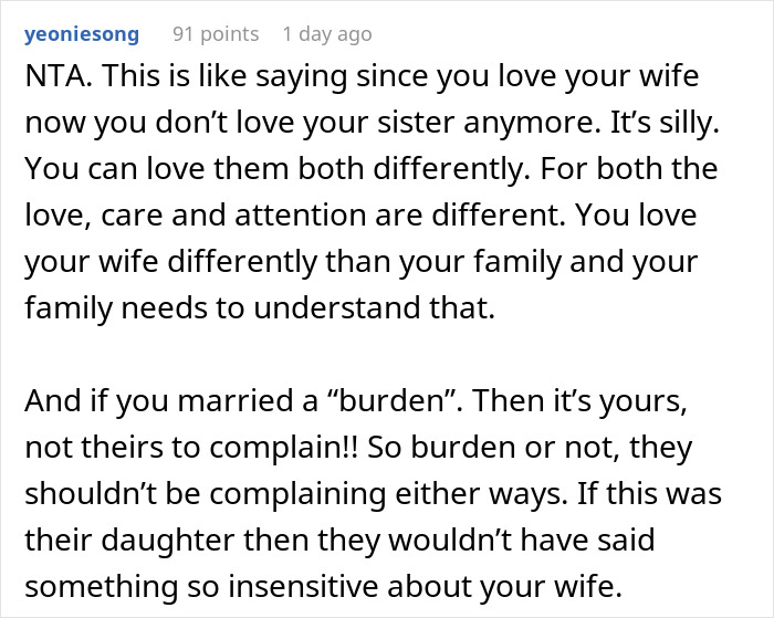 “I Thought It Was A Joke”: Guy Can’t Believe His Family Would Insult Disabled Wife Sleeping Upstairs “I Thought It Was A Joke”: Guy Can’t Believe His Family Would Insult Disabled Wife Sleeping Upstairs