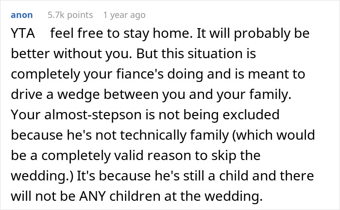 Guy Decides To Skip Only Brother’s Wedding As His Fiancée’s Kid Is Not Invited, Upsets Family Guy Decides To Skip Only Brother’s Wedding As His Fiancée’s Kid Is Not Invited, Upsets Family
