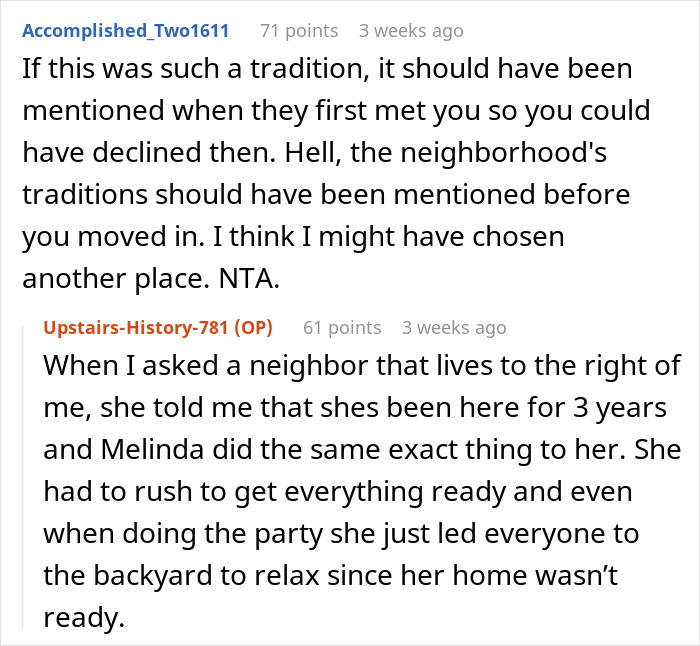 “She’s Crazy”: Newcomer Doesn’t Want To Join Neighborhood Tradition, Karen Doesn’t Take No For An Answer “She’s Crazy”: Newcomer Doesn’t Want To Join Neighborhood Tradition, Karen Doesn’t Take No For An Answer
