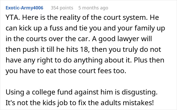 Mom Forces Son To Sell A Car He Inherited From Grandpa To Share With Family, Gets A Reality Check Mom Forces Son To Sell A Car He Inherited From Grandpa To Share With Family, Gets A Reality Check