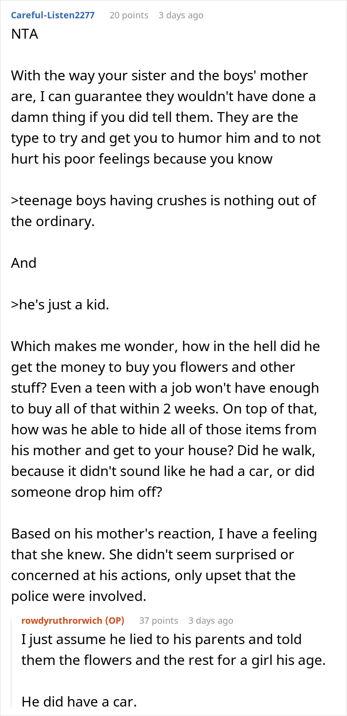 “Am I The Jerk For Calling Cops On A Teenager Who Tracked Down My House And Demanded I Let Him in?” “Am I The Jerk For Calling Cops On A Teenager Who Tracked Down My House And Demanded I Let Him in?”