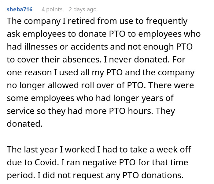 “It Finally Happened”: Woman Is Furious After Boss Expects Her To “Donate” PTO To A Coworker “It Finally Happened”: Woman Is Furious After Boss Expects Her To “Donate” PTO To A Coworker