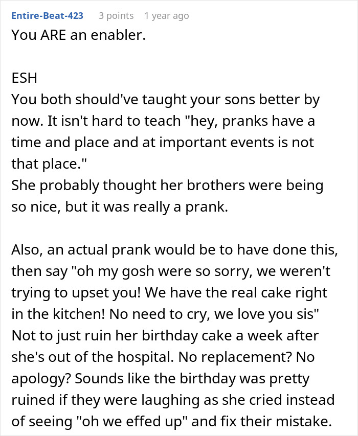 Mom Defends Her Sons’ Birthday Prank Directed At Her Stepdaughter, Folks Online Tear Her To Shreds Mom Defends Her Sons’ Birthday Prank Directed At Her Stepdaughter, Folks Online Tear Her To Shreds