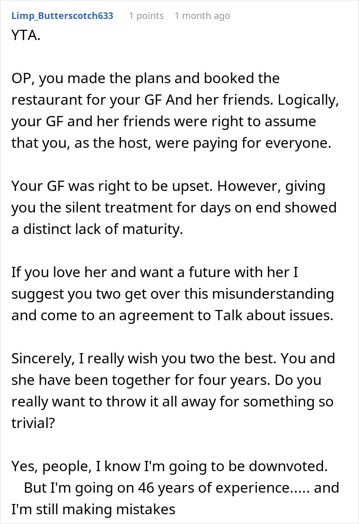 Man Dumps GF After She Expects Him To Foot $1,100 Bill Since He’s “The Man,” Starts To Regret It Man Dumps GF After She Expects Him To Foot $1,100 Bill Since He’s “The Man,” Starts To Regret It