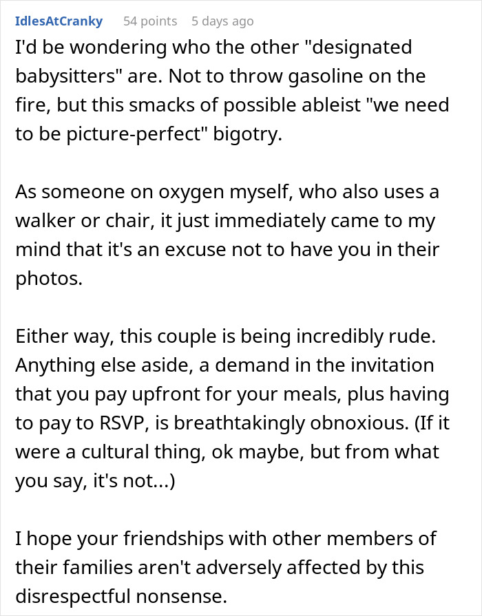 Wedding Guest Expected To Be A Free Babysitter, Uncovers The Real Reason They Wanted To Hide Her Wedding Guest Expected To Be A Free Babysitter, Uncovers The Real Reason They Wanted To Hide Her