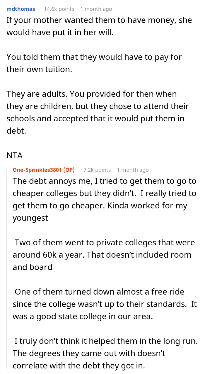 Children Ask Dad To Fund College Debts With Their Grandma's Fortune, Face A Flat-Out No From Him Children Ask Dad To Fund College Debts With Their Grandma's Fortune, Face A Flat-Out No From Him