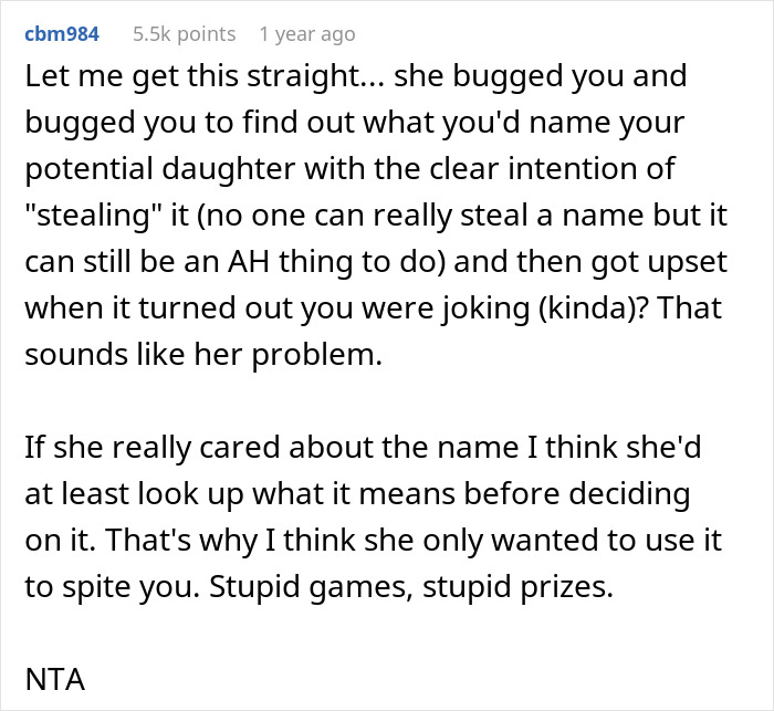 Woman Gives Friend A Fake Baby Name, They Steal It And Find Out The Hard Way What It Means Woman Gives Friend A Fake Baby Name, They Steal It And Find Out The Hard Way What It Means