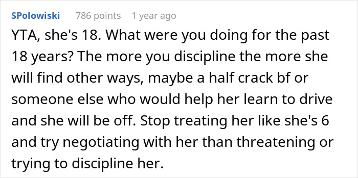 Parents Are Sick Of Their 18 Y.O.’s Behavior, So They Decide To Stop Her Driving Lessons Parents Are Sick Of Their 18 Y.O.’s Behavior, So They Decide To Stop Her Driving Lessons