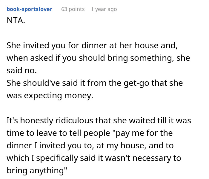 Unexpected Dinner Party Charge Leaves Guests Outraged: “I Didn’t Do This For Free” Unexpected Dinner Party Charge Leaves Guests Outraged: “I Didn’t Do This For Free”