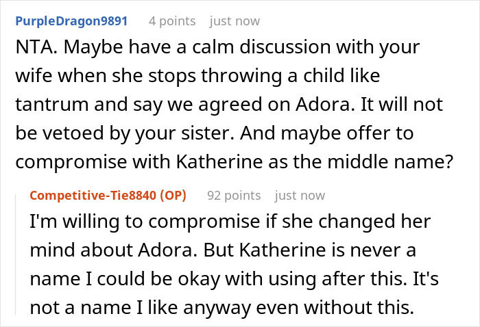 Man Sparks Family Feud By Rejecting SIL's Timeless Baby Name Idea For His Own Daughter Man Sparks Family Feud By Rejecting SIL's Timeless Baby Name Idea For His Own Daughter